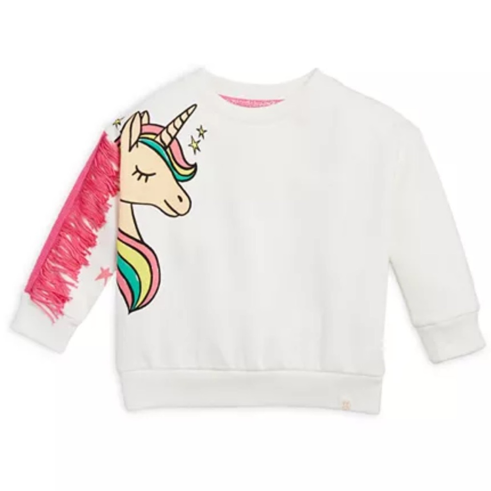 White Toddler Sovereign Code Girls Adah Animal Graphic Fringe Sweatshirt Pink 24